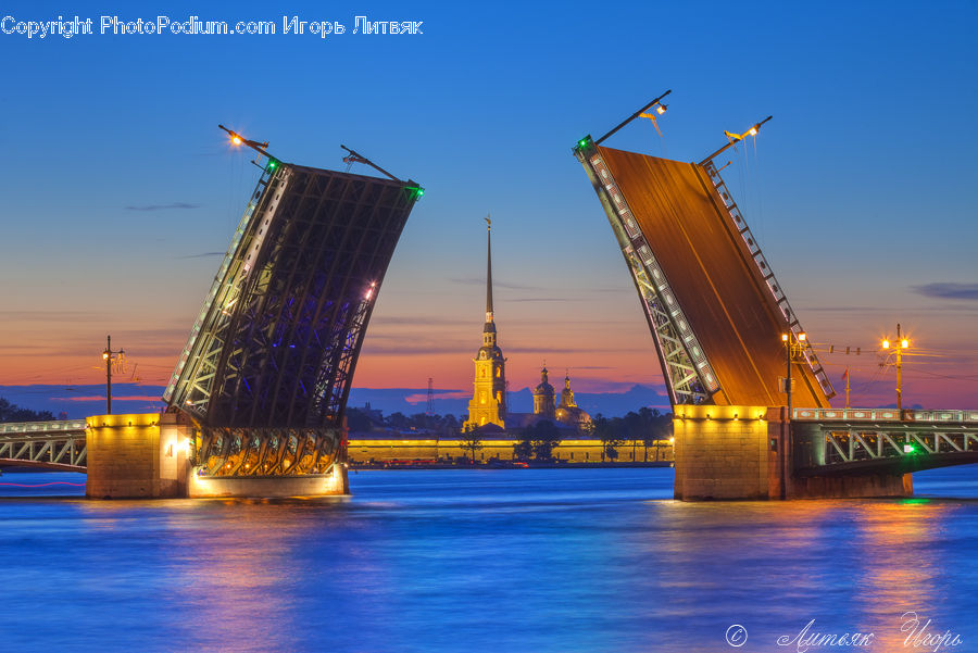 Dock, Port, Waterfront, City, Downtown, Construction, Beacon