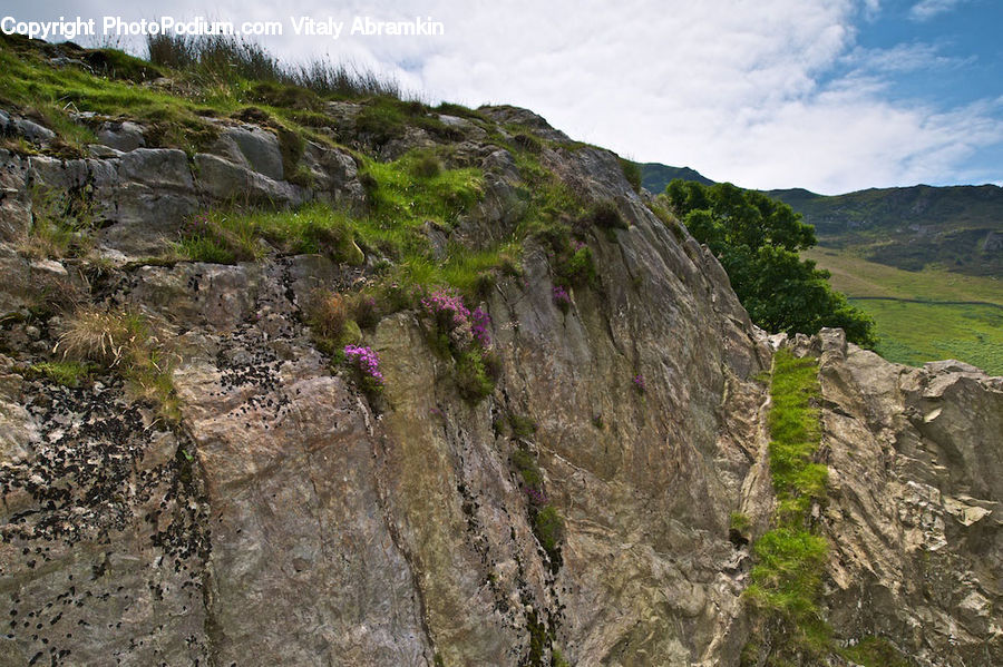 Landslide, Cliff, Outdoors, Crest, Mountain, Peak