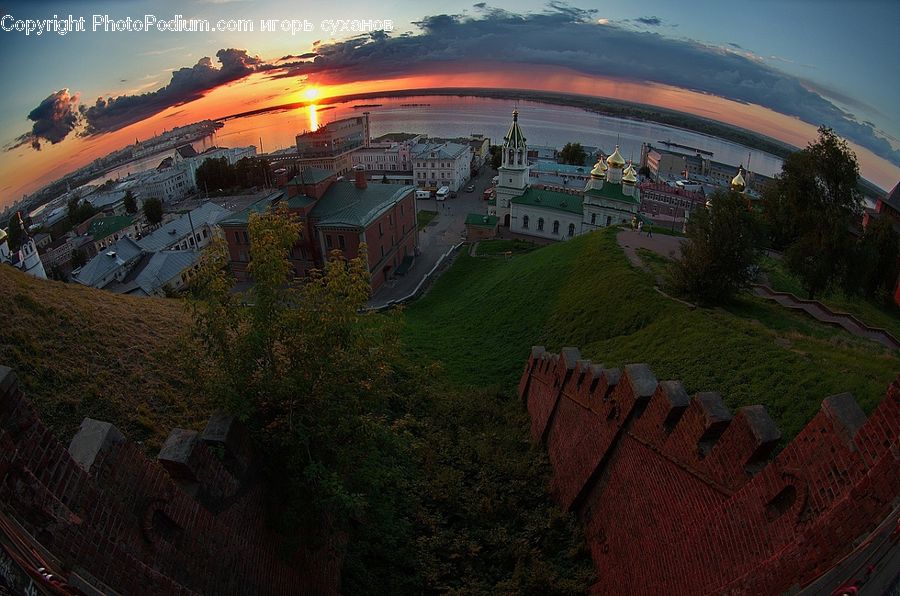 Castle, Fort, Building, Downtown, Town, Landscape, Nature