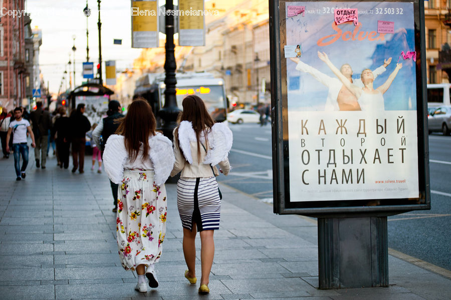 People, Person, Human, Billboard, Back, Female, Girl