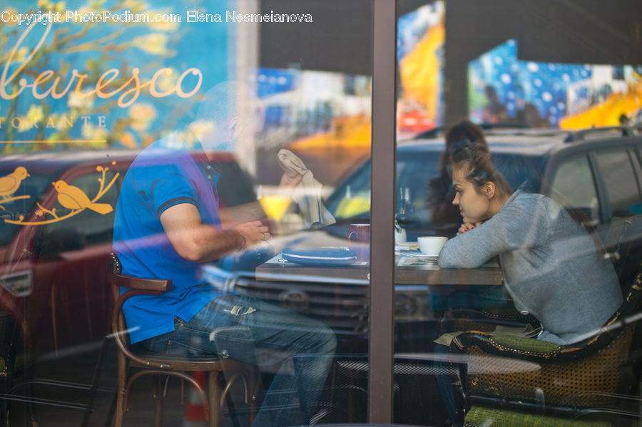 Automobile, Car, Vehicle, Person, Portrait, Food Court