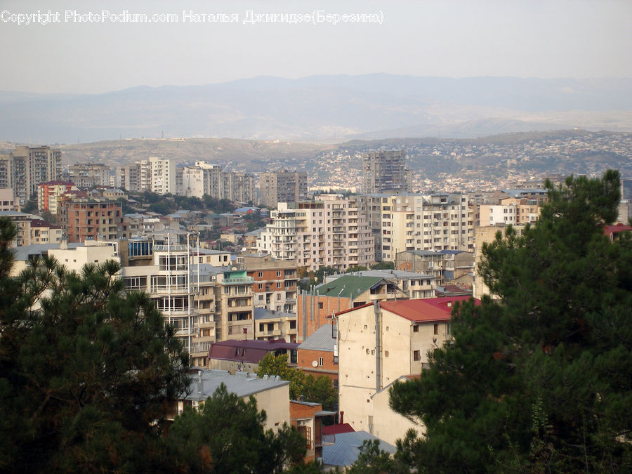 Aerial View, Downtown, Neighborhood, Town, City, Building, Housing