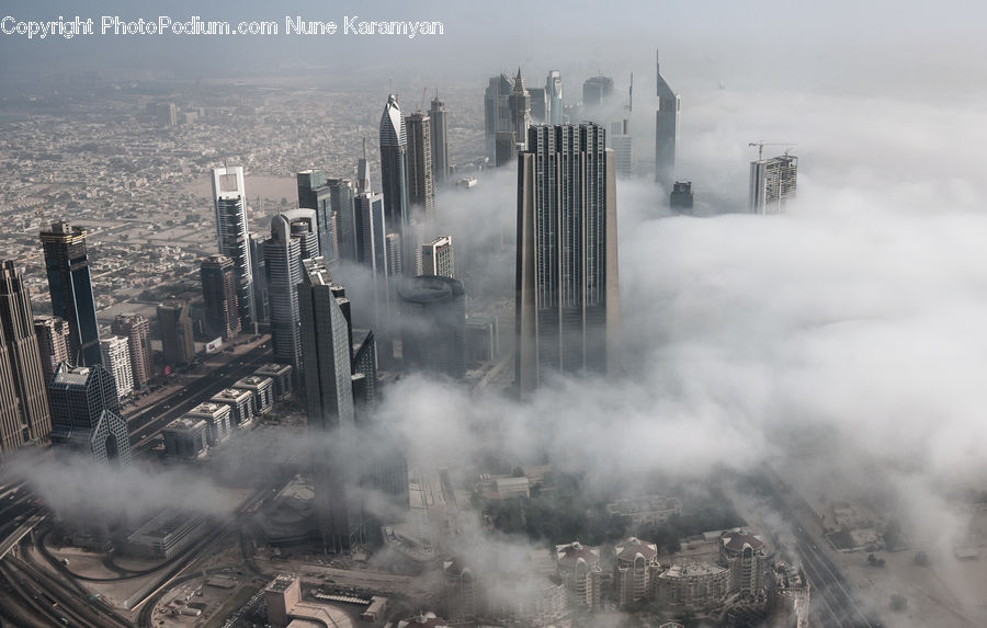 Architecture, City, Downtown, High Rise, Skyscraper, Urban, Aerial View