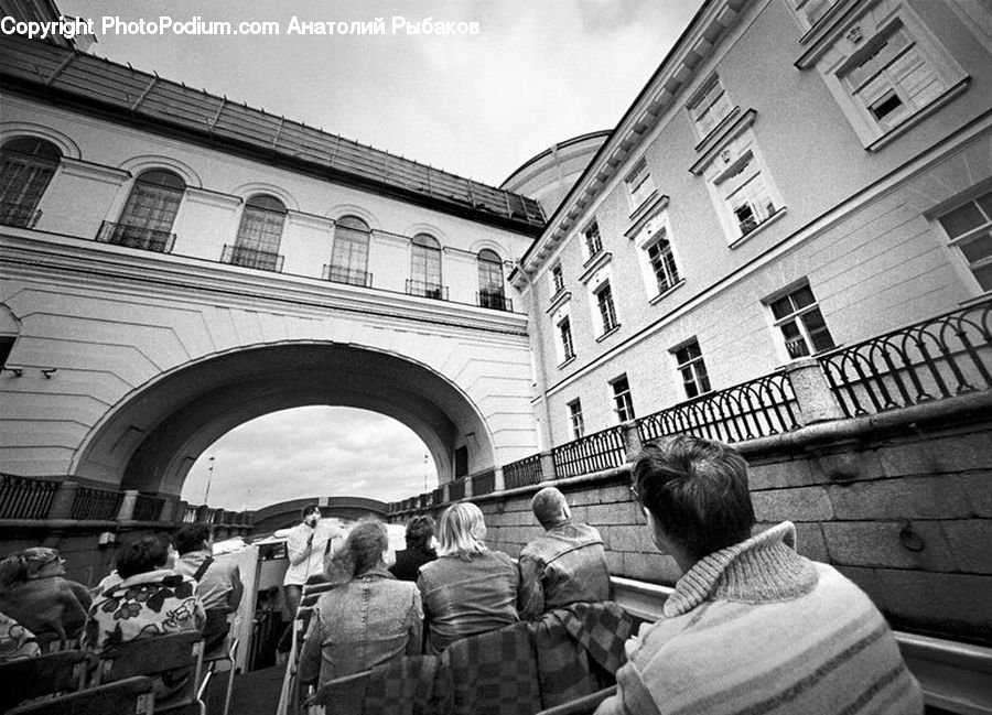 Back, Arch, Art, Gargoyle, Statue, Crowd, Hat