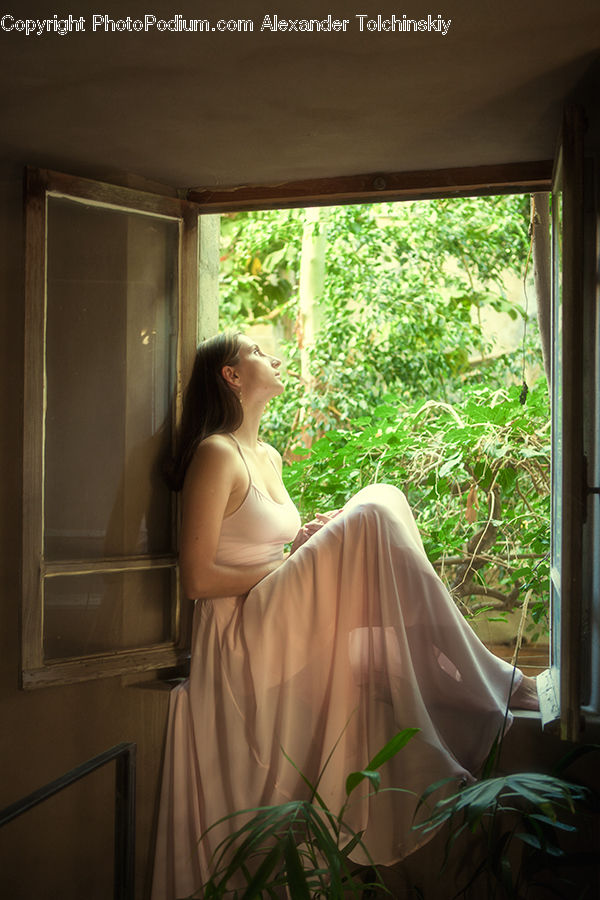 People, Person, Human, Robe, Plant, Potted Plant, Bamboo