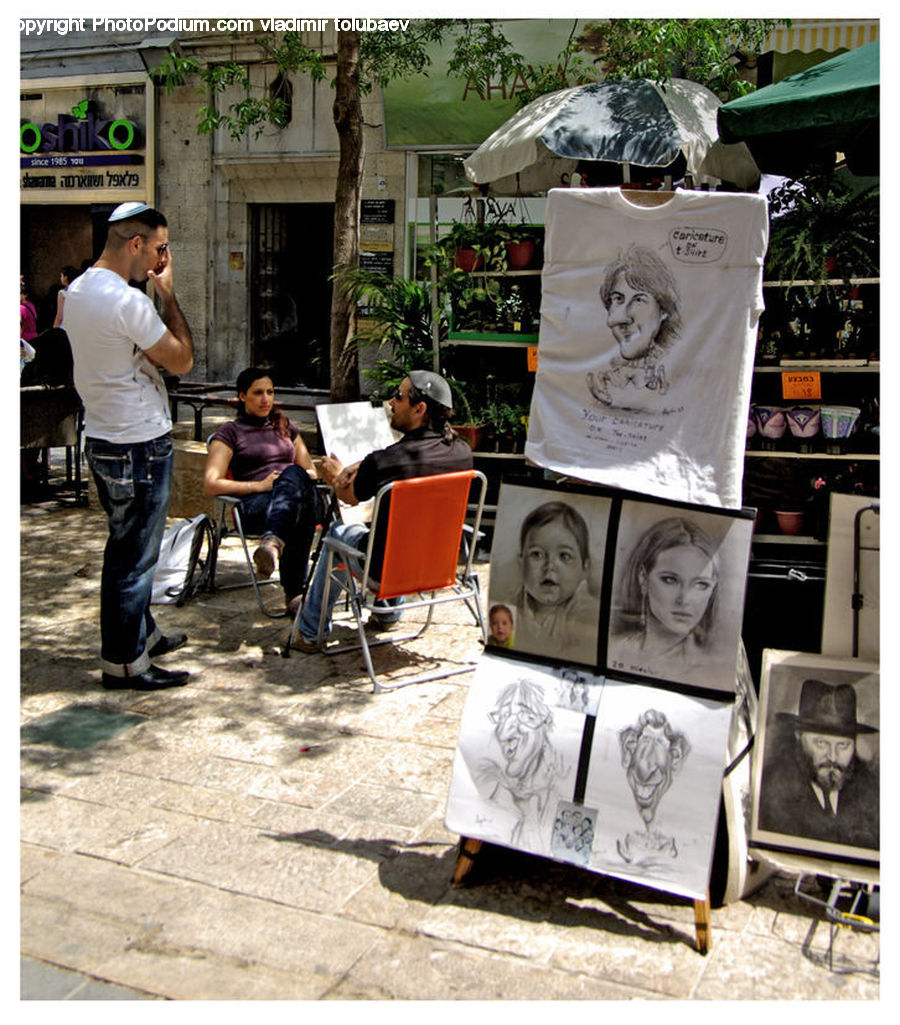 Plant, Potted Plant, People, Person, Human, Umbrella, Undershirt