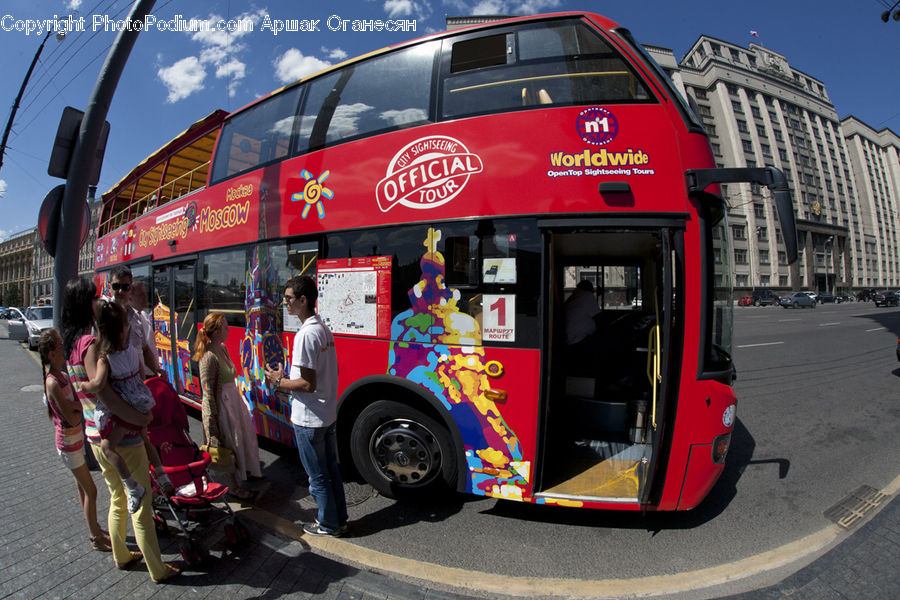 People, Person, Human, Bus, Double Decker Bus, Vehicle, Art
