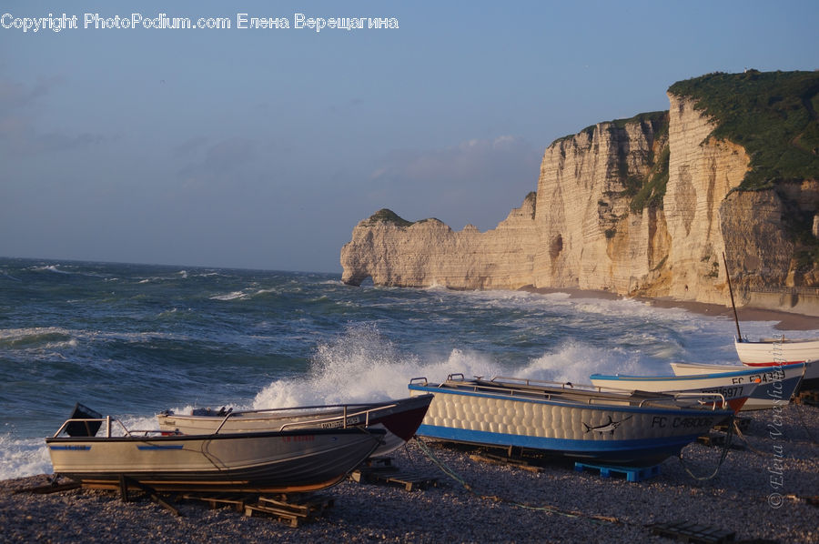 Boat, Watercraft, Dinghy, Cliff, Outdoors, Rowboat, Vessel