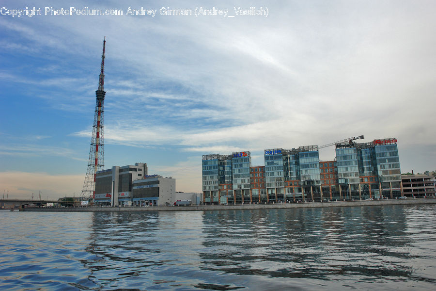 Building, City, High Rise, Waterfront, Architecture, Spire, Steeple