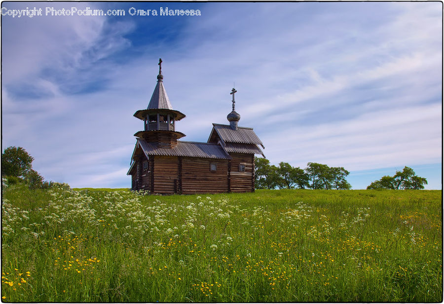 Architecture, Tower, Bell Tower, Clock Tower, Field, Grass, Grassland