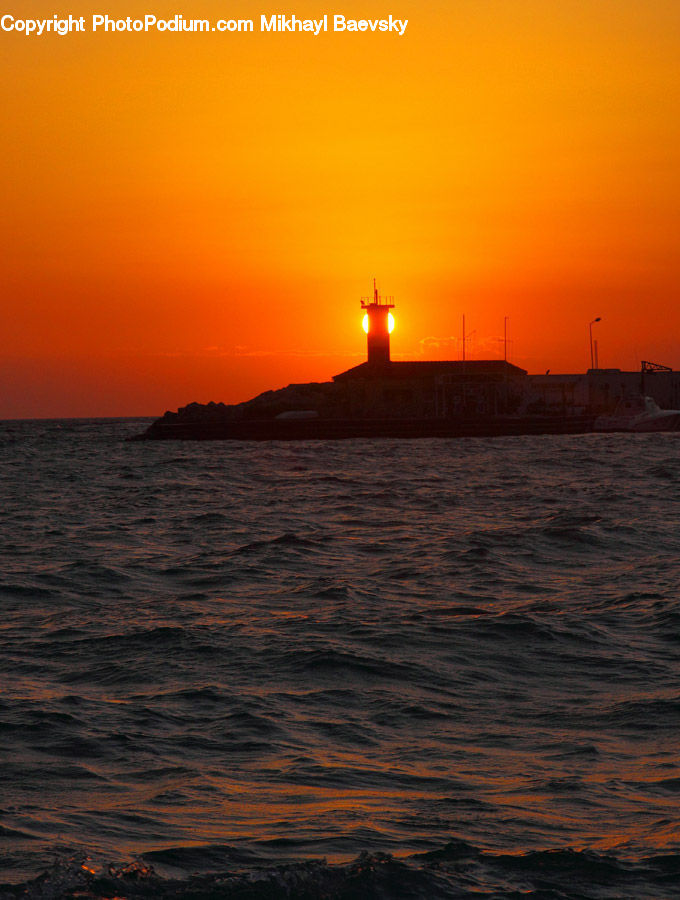 Beacon, Building, Lighthouse, Water Tower, Coast, Outdoors, Sea