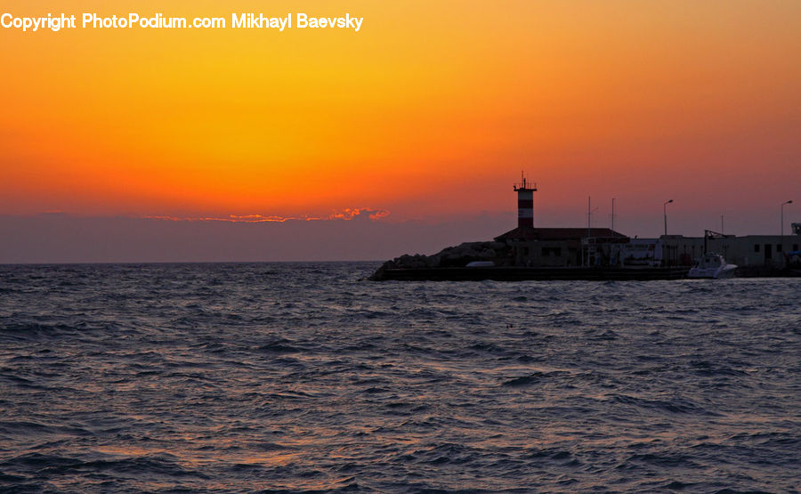 Coast, Outdoors, Sea, Water, Beacon, Building, Lighthouse