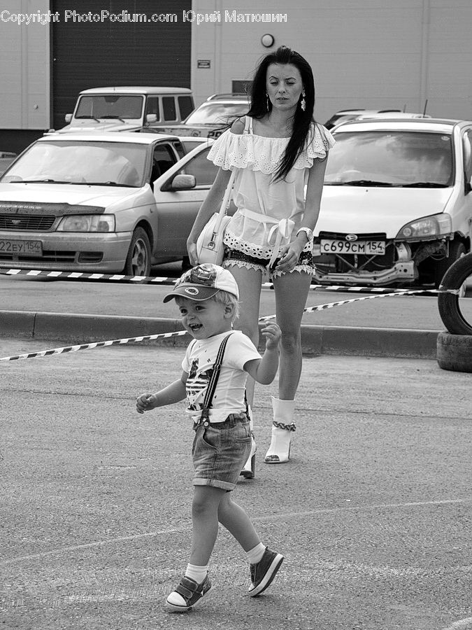 Human, People, Person, Female, Shorts, Automobile, Car