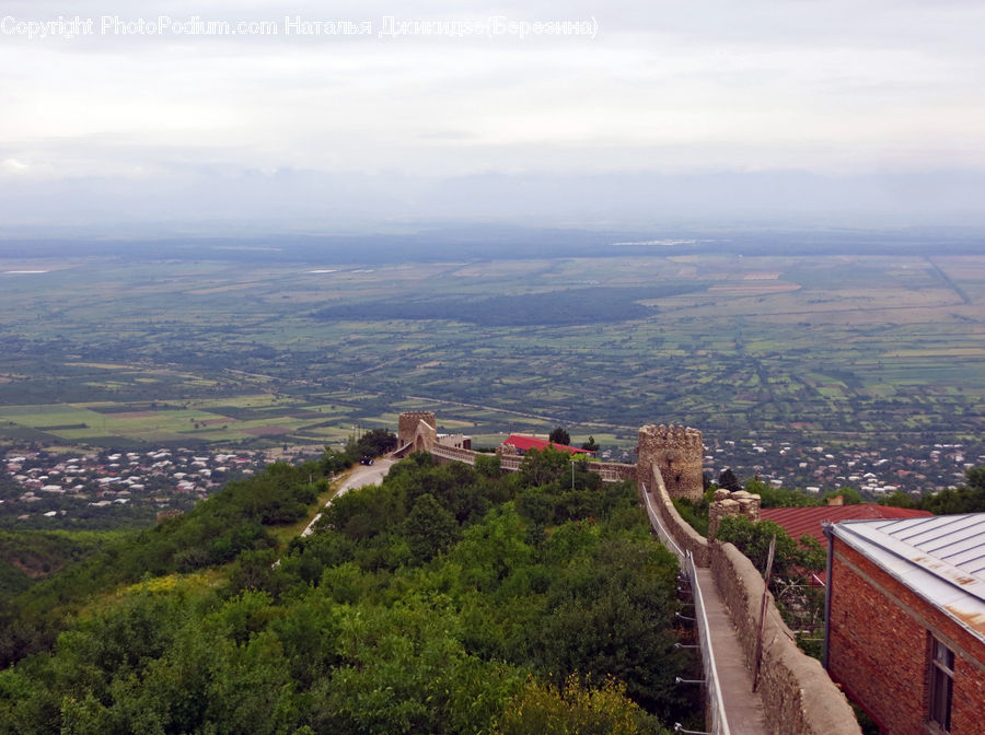 Aerial View, Landscape, Nature, Scenery, Castle, Fort, Architecture