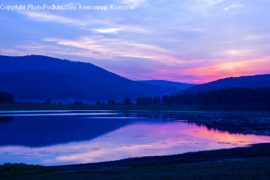 Dawn, Dusk, Sky, Sunrise, Sunset, Lake, Outdoors