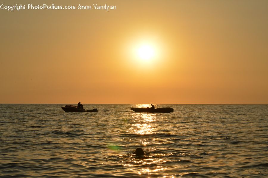 Boat, Dinghy, Dusk, Outdoors, Sky, Sunlight, Sunrise