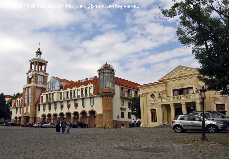 Architecture, Downtown, Plaza, Town, Town Square, Car, Suv