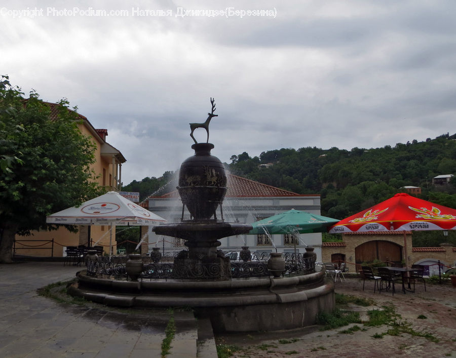 Umbrella, Fountain, Water, Closet, Kiosk, Architecture, Dome