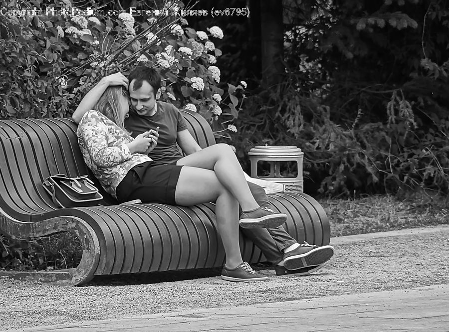 Asleep, Bench, Chair, Furniture, Blonde, Female, Person