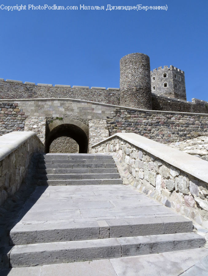 Castle, Fort, Arch, Boardwalk, Deck, Path, Sidewalk