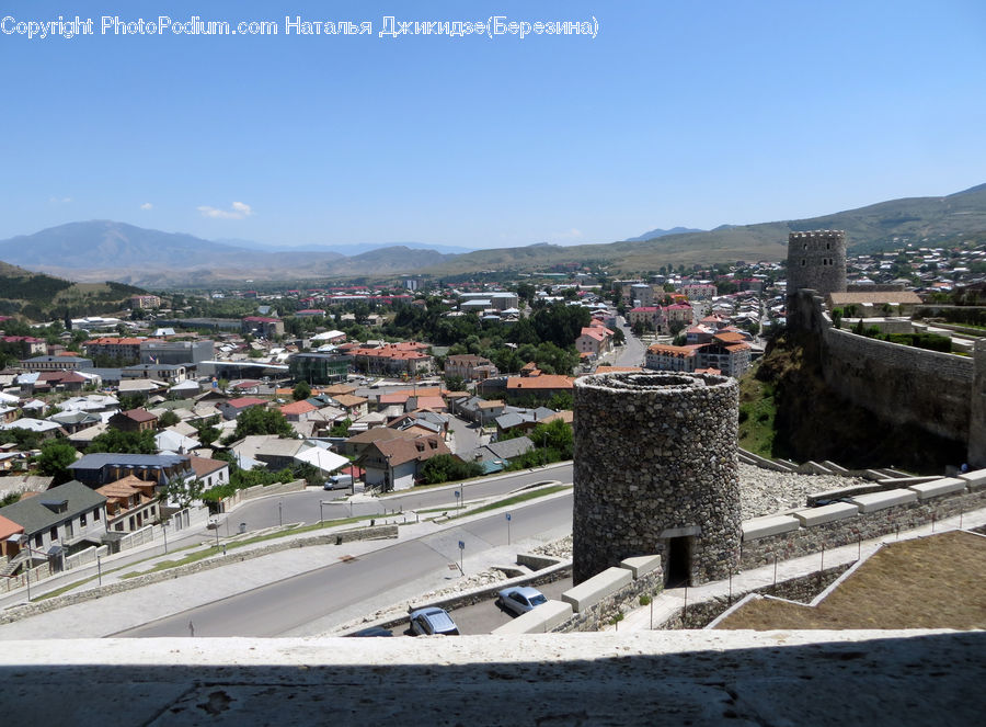 Downtown, Neighborhood, Town, Architecture, Castle, Fort, Aerial View