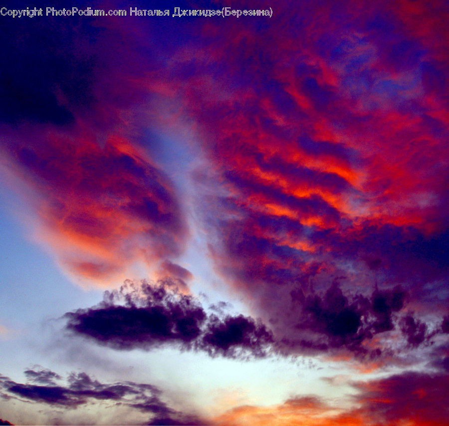 Dawn, Dusk, Red Sky, Sky, Sunrise, Sunset, Azure Sky