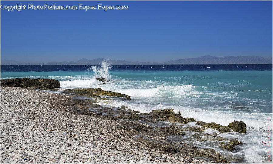 Coast, Outdoors, Sea, Water, Sea Waves, Beach, Pebble