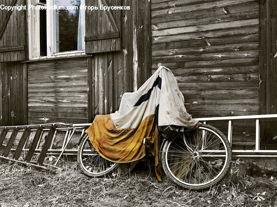 Shopping Cart, Wood, Chair, Furniture, Cabin, Hut, Rural