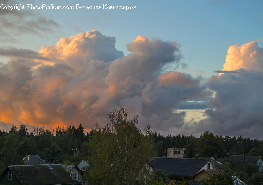 Cloud, Cumulus, Sky, Azure Sky, Outdoors, Building, Cottage