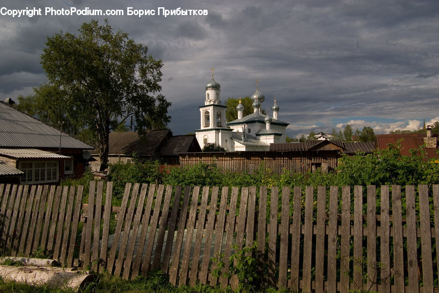 Fence, Building, Cottage, Housing, Person, Picket, Roof