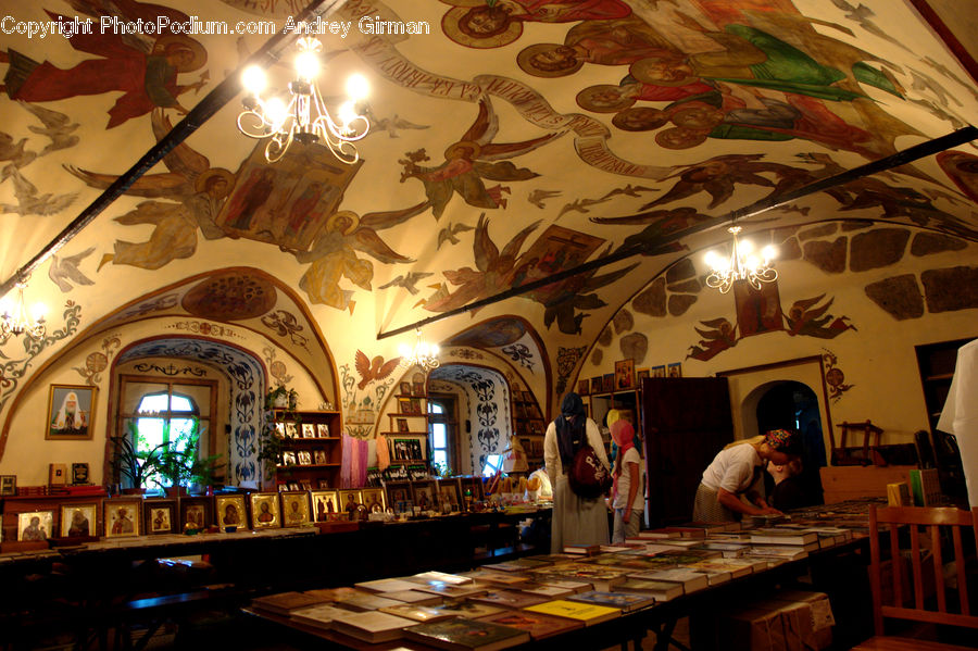 People, Person, Human, Chandelier, Lamp, Book, Bookstore