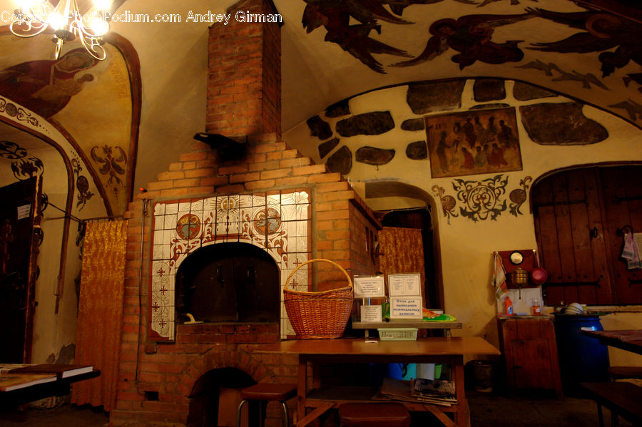 Fireplace, Hearth, Globe, Planet, Sphere, Basket, Desk