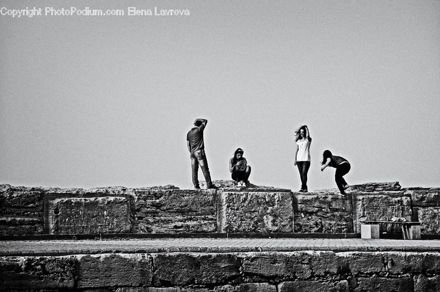 Tomb, Bunker, Ruins, People, Person, Coast, Outdoors