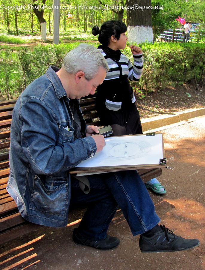 People, Person, Human, Park Bench, Picnic, Face, Selfie