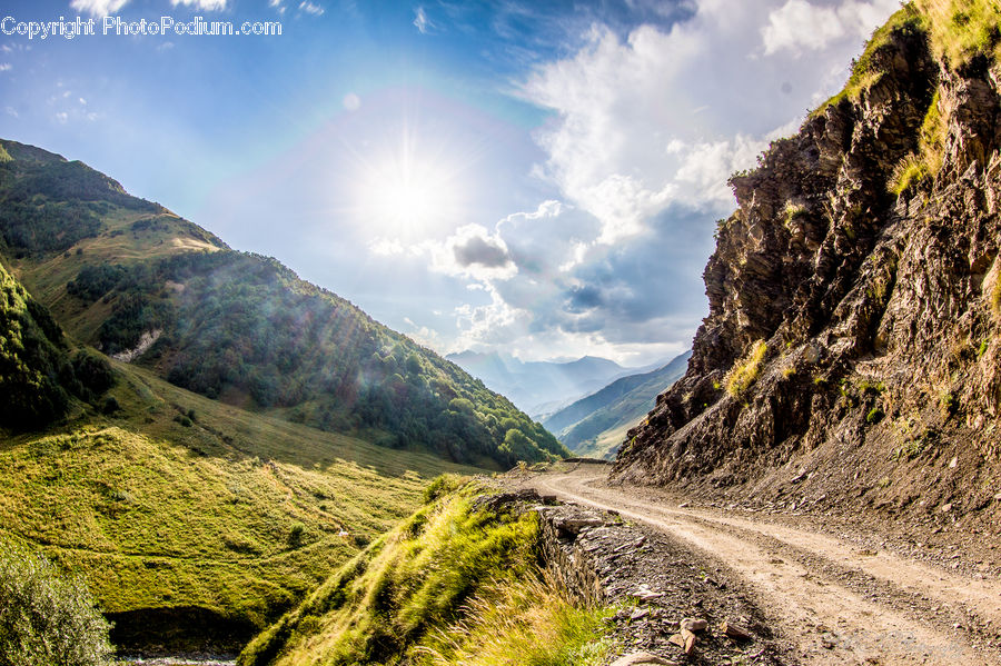 Dirt Road, Gravel, Road, Mountain, Mountain Range, Outdoors, Landscape