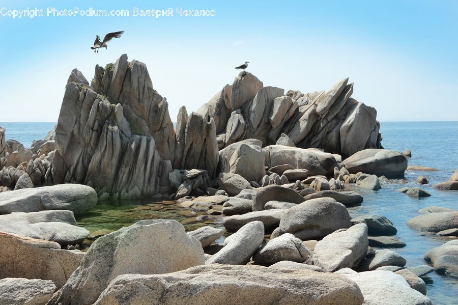 Rock, Coast, Outdoors, Sea, Water, Beach, Sand