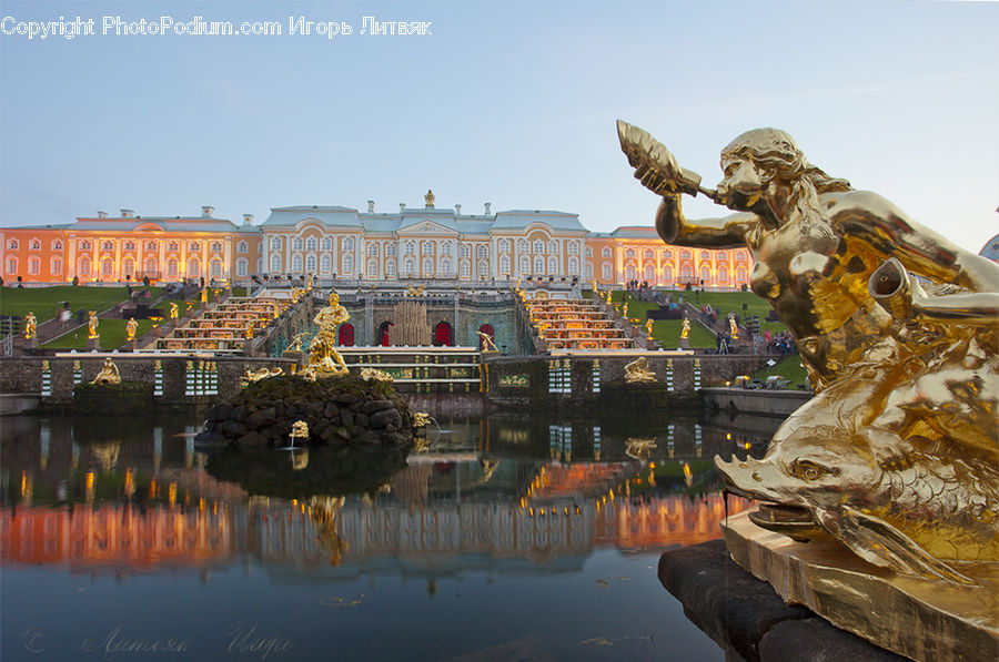 Outdoors, Pond, Water, Art, Gargoyle, Statue, Fountain