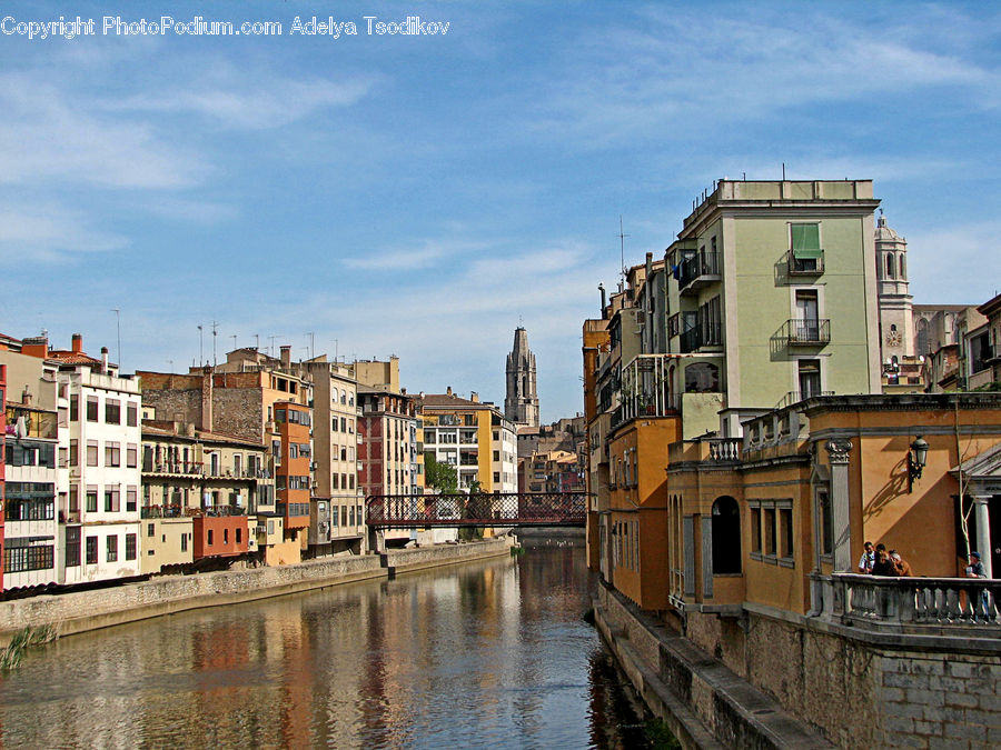 Canal, Outdoors, River, Water, Brick, Building, City
