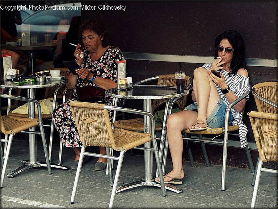 Chair, Furniture, People, Person, Human, Bench, Cafe