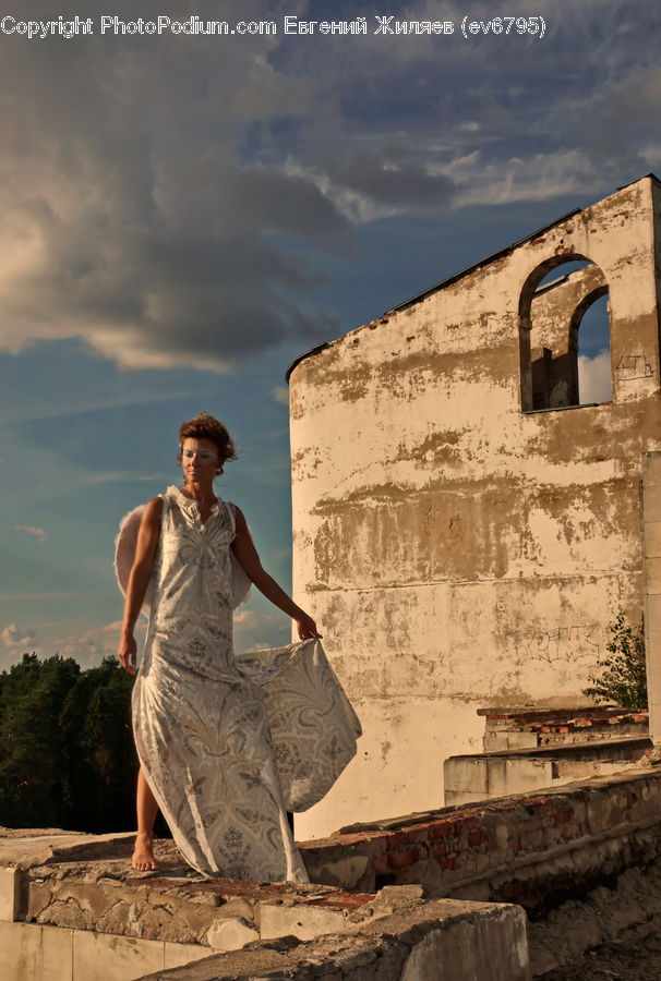 People, Person, Human, Arch, Clothing, Dress, Evening Dress