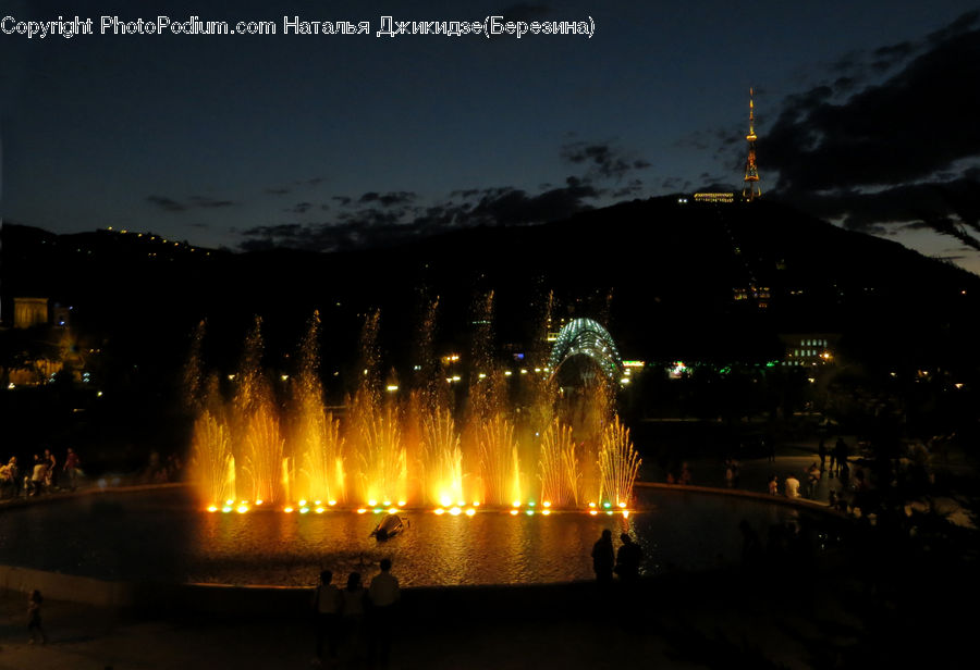 Fountain, Water, Architecture, Tower, Gear, Machine, Wheel
