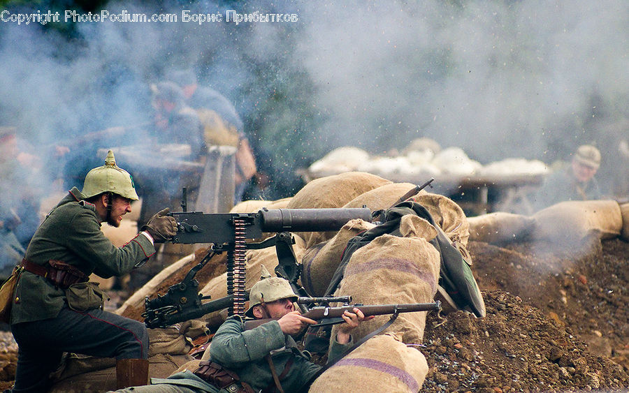 People, Person, Human, Fireman, Gun, Machine Gun, Weapon