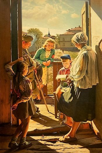 " ... ДЕНЬ ПОБЕДЫ " - " ПИСЬМО С ФРОНТА " художник А.И. Лактионов