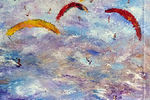 M M. : beach. kite surfers 